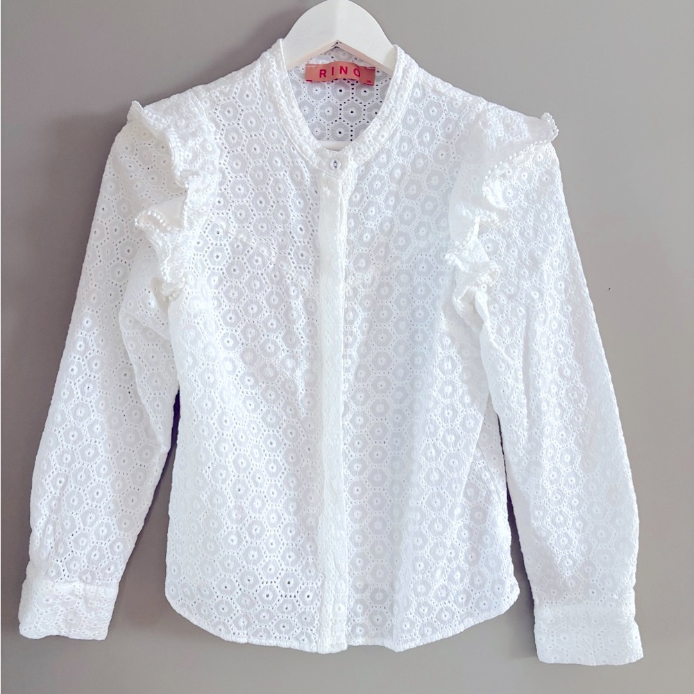 Rino Eyelet Ruffle Blouse